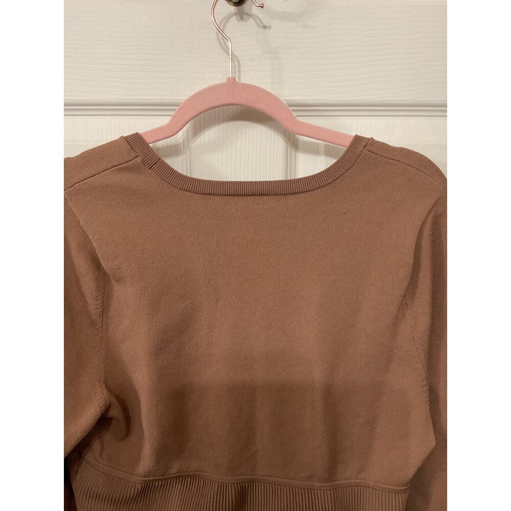 Aritzia Babaton Sculpt Knit Empire Longsleeve Corset Sweater in Brown, 2XL - Picture 8 of 8